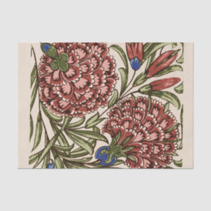 Nelken-Blumenfliese Antik Rustikal De Morgan Kunst Seidenpapier