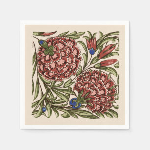 Nelken-Blumenfliese Antik Rustikal De Morgan Kunst Serviette