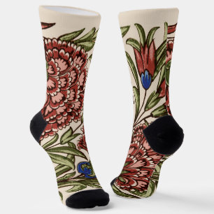 Nelken-Blumenfliese Antik Rustikal De Morgan Kunst Socken
