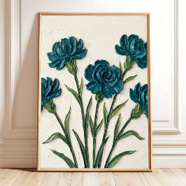 Nelken-Blumenkunst Minimalistischer Leinwanddruck Poster