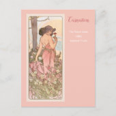 Nelken-Blumenserie Alphonse Mucha Postkarte (Vorderseite)