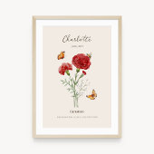 Nelken-Geburtsmonatsblumenposter Poster