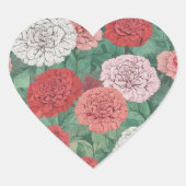 Nelken Herz-Aufkleber (Vorderseite)