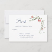 Nelken Hochzeit RSVP-Karte