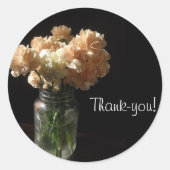*** Nelken in einem Mason Jar Danke Stickers (Vorderseite)