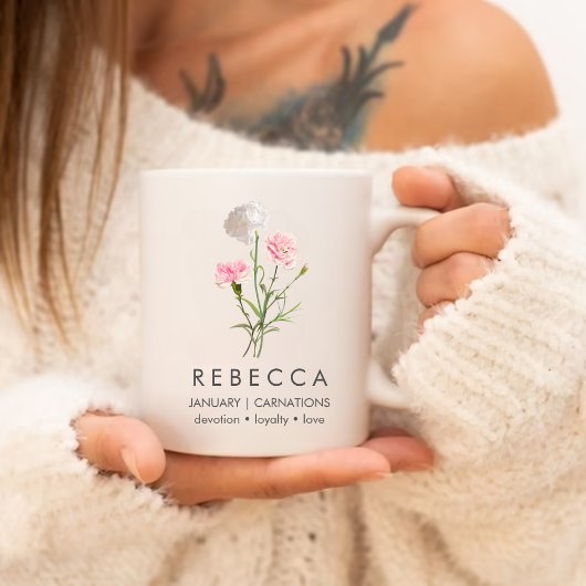 Nelken Januar Custom Birth Blume Jumbo-Tasse