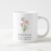Nelken Januar Custom Birth Blume Jumbo-Tasse (Rechts)