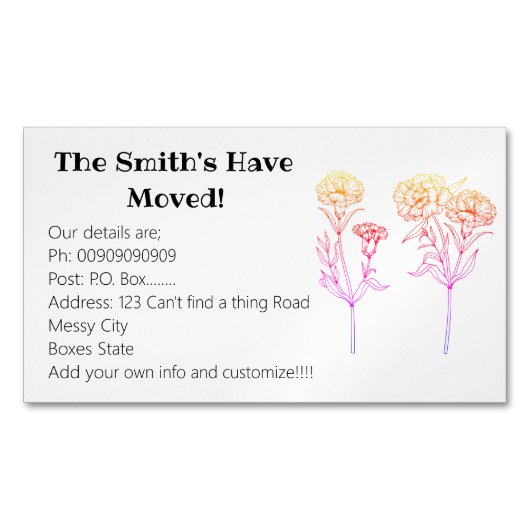 Nelken Neue Details Magnetische Visitenkarte (Vorderseite)