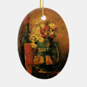 Nelken, Rose und Flaschen von Vincent van Gogh Keramik Ornament (Hinten)