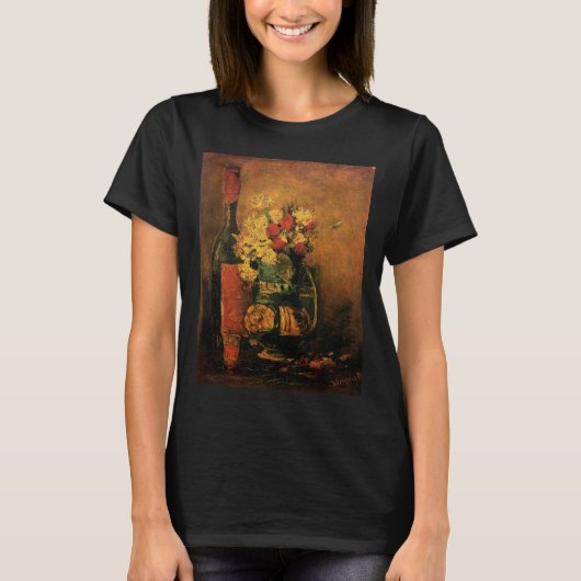 Nelken, Rose und Flaschen von Vincent van Gogh T-Shirt (Vorderseite)