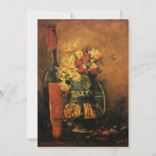 Nelken, Rosen und eine Flasche von Vincent van Gog
