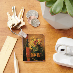 Nelken, Rosen und eine Flasche von Vincent van Gog Schlüsselanhänger