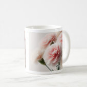 Nelken-Träume in Rosa Kaffeetasse (VorderseiteRechts)