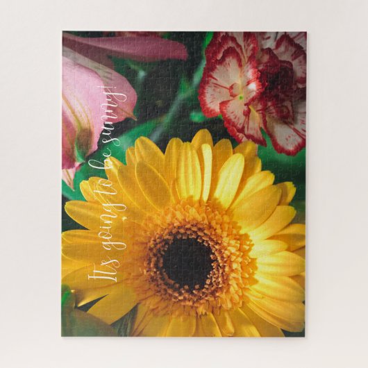 Nelken und Gelbgerbere Puzzle (Vertikal)