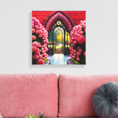 Nelken und Tor: Willkommen im Geheimgarten Leinwanddruck (Insitu (Wohnzimmer))