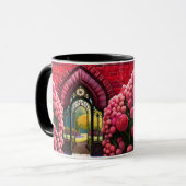 Nelken und Tor: Willkommen im Geheimgarten Tasse (Vorderseite Links)