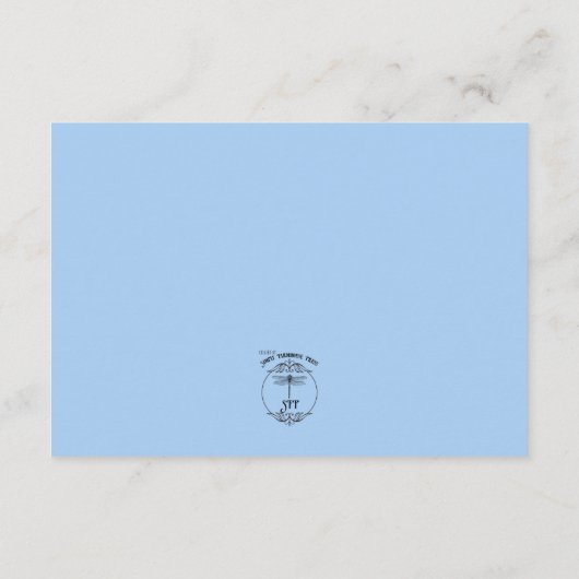 Nelken & Vergessen Sie mir keine Hochzeitsdetails Begleitkarte (Rückseite)