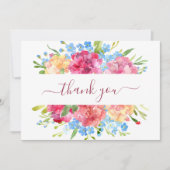 Nelken & Vergiss mich Nots Hochzeit Dankeskarte (Vorderseite)