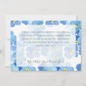 Nelken & Vergiss mich Nots Hochzeit Dankeskarte (Rückseite)