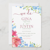 Nelken & Vergiss mich Nots Hochzeit Einladung (Vorderseite)