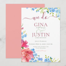 Nelken & Vergiss mich Nots Hochzeit Einladung