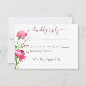 Nelken & Vergiss mich Nots Hochzeit RSVP Karte (Vorderseite)