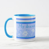 Nelkenblume blaue liebste Freundin Tasse (Links)