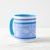 Nelkenblume blaue liebste Freundin Tasse (Vorderseite Links)