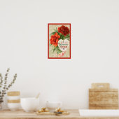 Nelkenblumen, alte Valentinstagsbotschaft Poster (Küche)