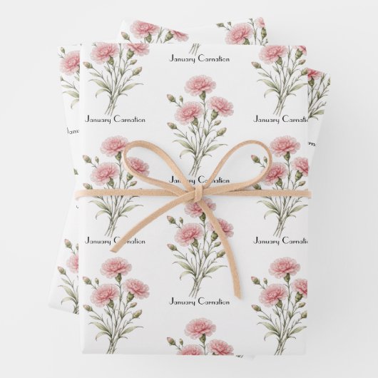 Nelkenblumen im Januar Geschenkpapier Set (Beispiel)