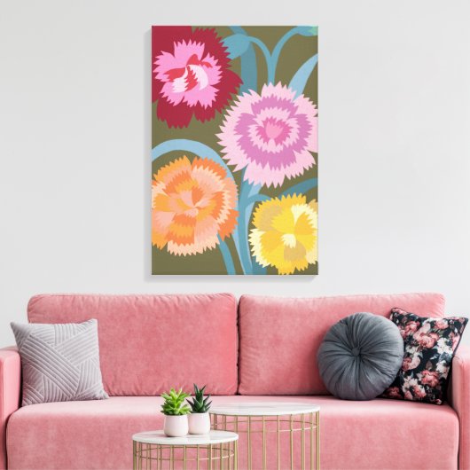 Nelkenblumen leinwanddruck (Insitu (Wohnzimmer))