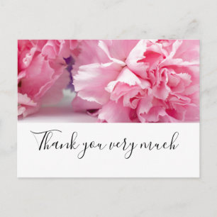 Nelkenblüten sind auf weißem Hintergrund Postkarte