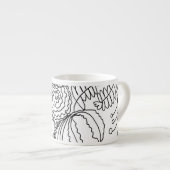 Nelkenfloral Hand gezogenes Doodle Monogramm Espressotasse (Vorderseite Rechts)