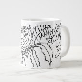 Nelkenfloral Hand gezogenes Doodle Monogramm Jumbo-Tasse (Vorderseite Rechts)