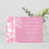 Nelkenrosa Tropischer Hibiskus; Sommerpalme Einladung (Stehend Vorderseite)