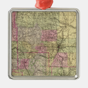 Nells topographische Karte von Colorado Ornament Aus Metall