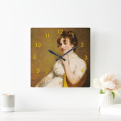 Nelly Grandtochter von Präsident Washington Quadratische Wanduhr (Zuhause)