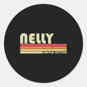 Nelly Name Personalisiert Retro Vintage 80er 90er  Runder Aufkleber