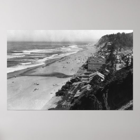 Nelscott, Oregon Beach Scene Waterfront Poster (Vorne)