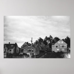 Nelscott, Oregon-Hütten im Pazifischen Ozean Poster