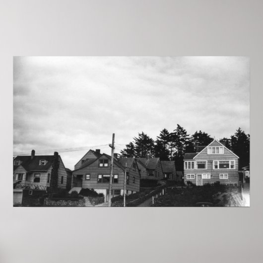 Nelscott, Oregon-Hütten im Pazifischen Ozean Poster (Vorne)