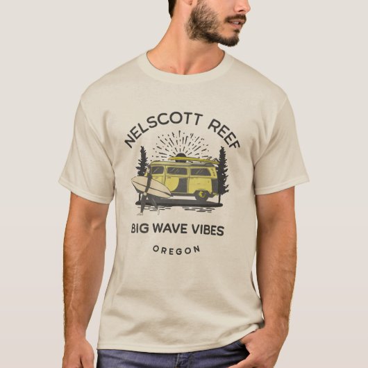Nelscott Reef Oregon - Big Wave Vibes surfen T-Shirt (Vorderseite)