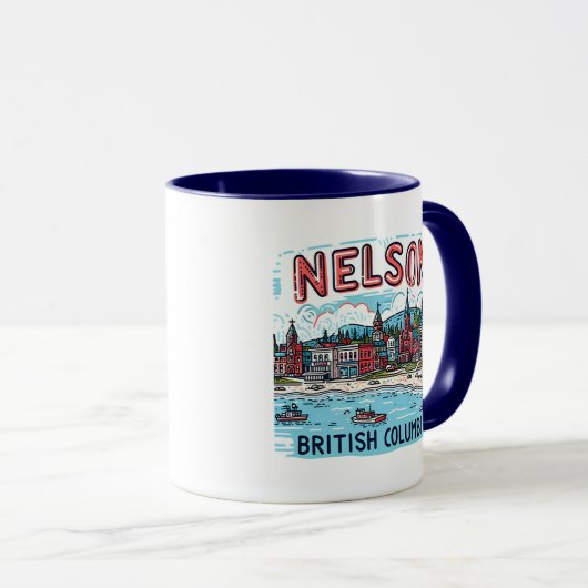 Nelson BC Canada Tasse (VorderseiteRechts)