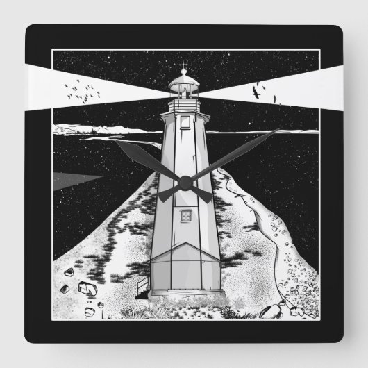 Nelson Boulder Bank Quadratische Wanduhr (Vorderseite)