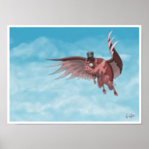 Nelson das Fliegen-Schwein Poster