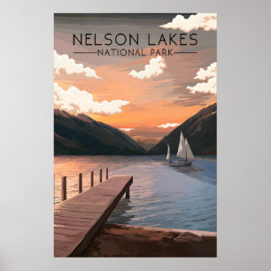 Nelson Lakes Nationalpark Neuseeland Reise Poster