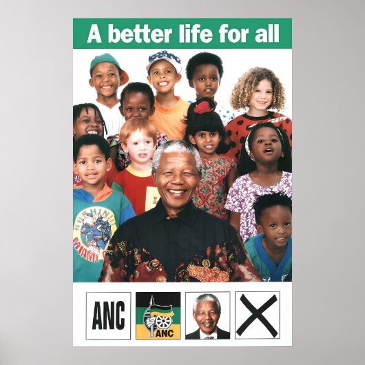 Nelson Mandela Politisches Poster Südafrika ANC (Vorne)