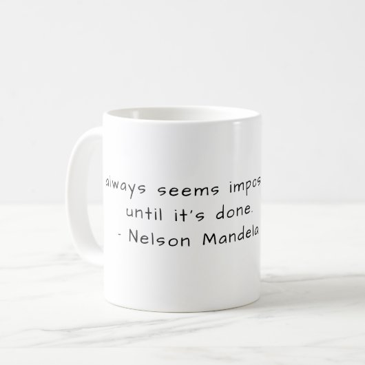 Nelson Mandela - unmöglich Kaffeetasse (Vorderseite Links)