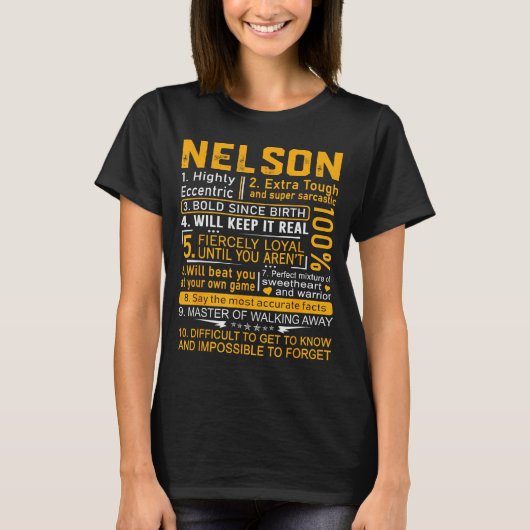 Nelson Name Shirt D Nelson Last Name  (Vorderseite)
