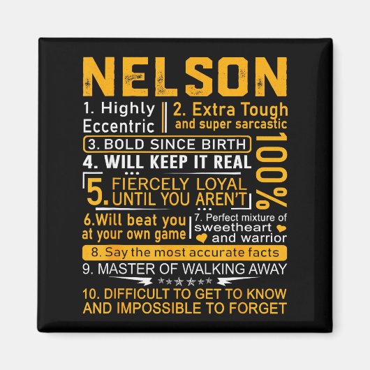Nelson Name Shirt D Nelson Last Name  Magnet (Vorne)